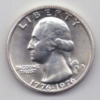 1/4 доллара 1976 г. UNC. США