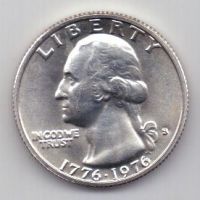 1/4 доллара 1976 г. UNC. США