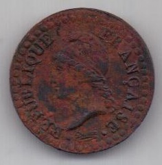 1 сантим 1797 г. L"AN 6. Франция