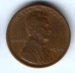 1 цент 1924 г. XF США