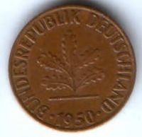 1 пфенниг 1950 г. Германия ФРГ