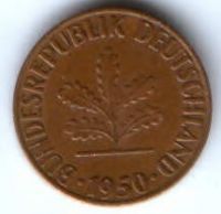 1 пфенниг 1950 г. Германия ФРГ
