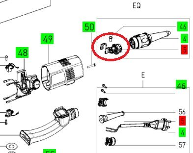 Штекерная колодка для Rotex 150, MFK 700 EQ, PS 300 EQ, OFK 700 EQ