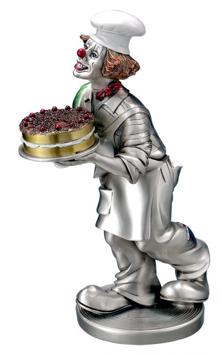 Серебряная коллекционная фигурка клоуна-кондитера (Италия)
