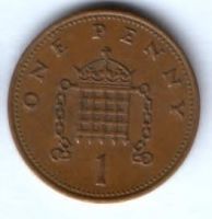 1 пенни 1989 г. Великобритания