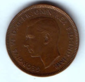 1 фартинг 1939 г. Великобритания