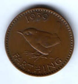 1 фартинг 1939 г. Великобритания