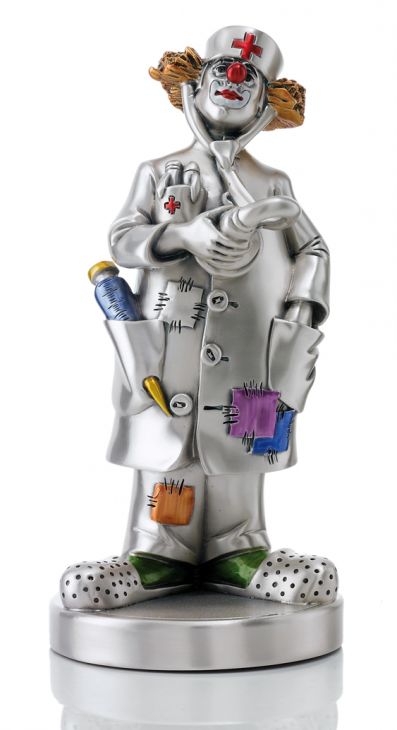 Серебряная коллекционная фигурка клоуна-доктора (Италия)