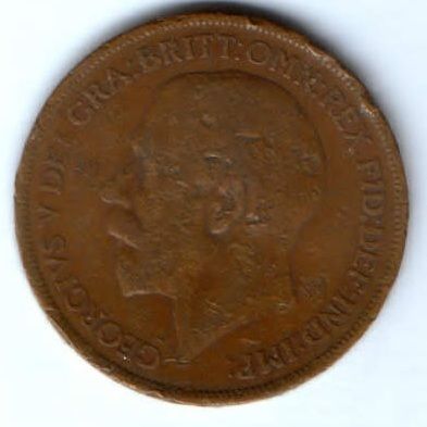 1 пенни 1922 г. Великобритания