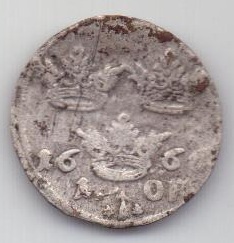 1 оре (эре) 1666 г. Швеция