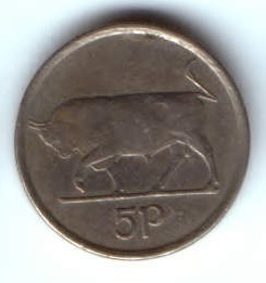 5 пенсов 1992 г. Ирландия