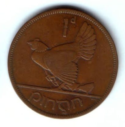 1 пенни 1933 г. Ирландия