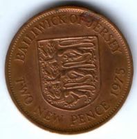 2 пенса 1975 г. Джерси