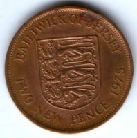 2 пенса 1975 г. Джерси