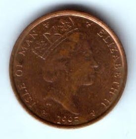 1 пенни 1995 г. Остров Мэн