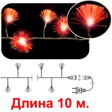 Кисточки красные, 100 светодиодов