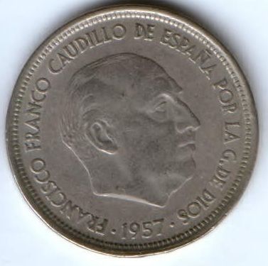50 песет 1957 г. Испания