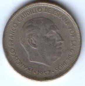 5 песет 1957 г. Испания