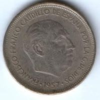 5 песет 1957 г. Испания