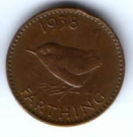 1 фартинг 1938 г. Великобритания