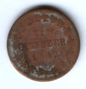 1 крейцер 1842 г. Нассау, Германия