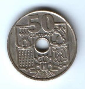 50 сантимов 1949 г. AUNC Испания