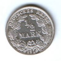 1/2 марки 1916 г. F Германия
