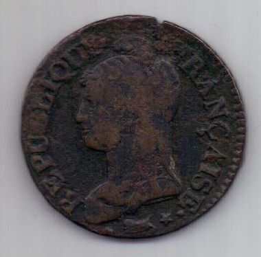 5 сантимов 1799 г. Франция. LAN 8.
