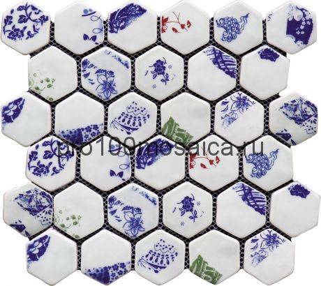 Hexa-1(2). Мозаика СОТЫ 44x49x8, серия Hexa,  размер, мм: 283*245 (GAUDI)