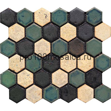 Hexa-6(2). Мозаика СОТЫ 44x49x10, серия Hexa,  размер, мм: 283*245 (GAUDI)