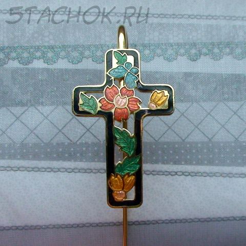 Закладка для Библии под золото/клуазоне/черная