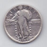 1/4 доллара 1927 г. S.редкий тип. США