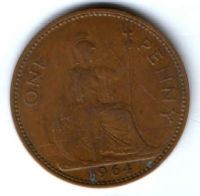 1 пенни 1964 г. Великобритания