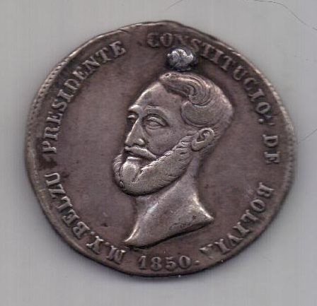 4 соль 1850 г. Боливия (медаль)