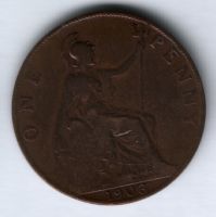 1 пенни 1903 г. Великобритания
