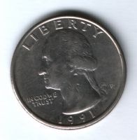 1/4 доллара 1991 г. США