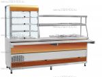 Прилавок-витрина холодильный мармитный универсальный ПВХМ-70КМУ "красное дерево".
