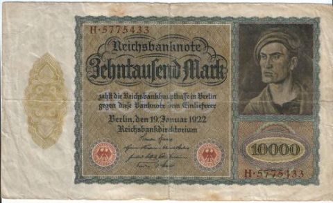 10000 марок 1922 г. Германия