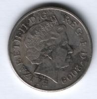 10 пенсов 2009 г. Великобритания