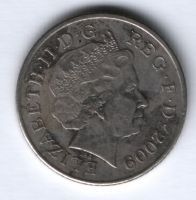 10 пенсов 2009 г. Великобритания