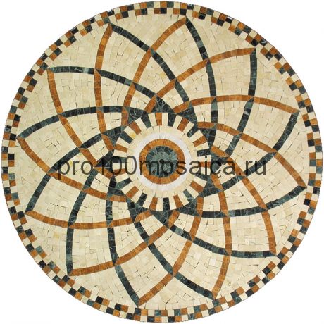 PH-15 мрамор.  Панно. Мозаичный розон  d1000*10 мм (NATURAL)