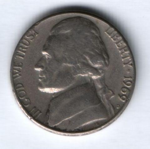 5 центов 1969 г. США