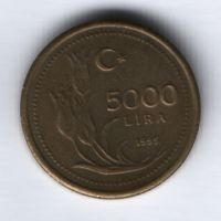 5000 лир 1995 г. Турция