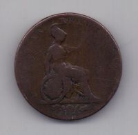 1/2 пенни 1825-27 гг. Великобритания