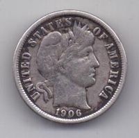 1 дайм 1906 г. США