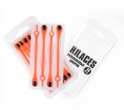 Cиликоновые шнурки для обуви Hilaces цвет Оранжевый/Черный в раскрытой упаковке