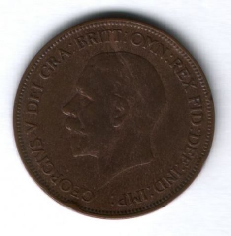1 пенни 1928 г. Великобритания