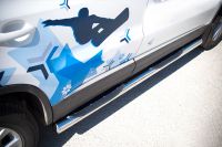 Пороги труба d76 с накладками (вариант 3) VolksWagen Tiguan Sport & Style