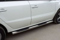 пороги труба d 76 с накладками (вариант 2) Renault Koleos 2012