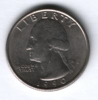 1/4 доллара 1990 г. США
